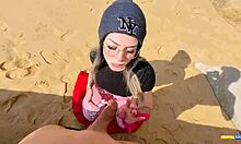 Public sex on the beach with an amateur video